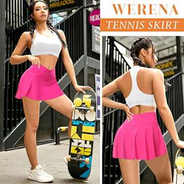 Crossover Pleated Tennis Skirts for Women with Pockets