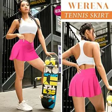 Crossover Pleated Tennis Skirts for Women with Pockets