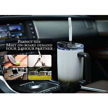 Murmioo 40OZ Tumbler with Handle and Straw - Insulated Travel Mug