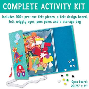 Creativity for Kids My First Fun Felt Shapes - Travel Friendly Felt Board for Toddlers, Crafts and Pretend Play - 100+ Pieces