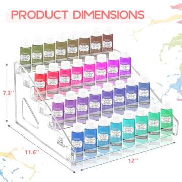 Vowcarol Clear Paint Organizer 7 Layers Craft Rack