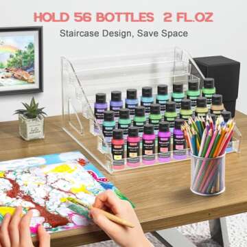 Vowcarol Clear Paint Organizer 7 Layers Craft Rack