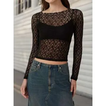 Stylish Remidoo Women's Lace Crop Top for Fashion Lovers