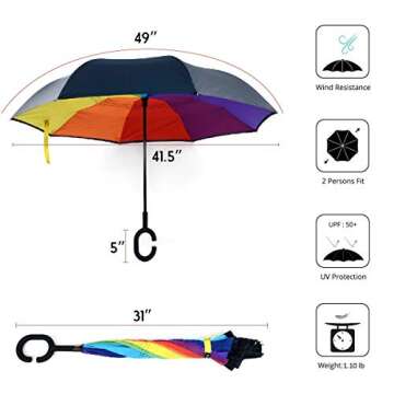 Stylish Inverted Umbrella with C-Handle for All Ages