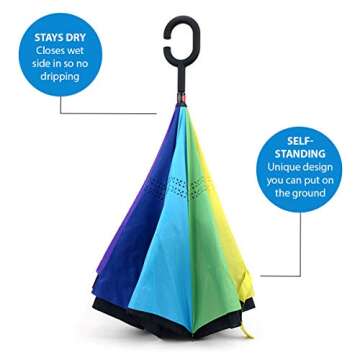Stylish Inverted Umbrella with C-Handle for All Ages