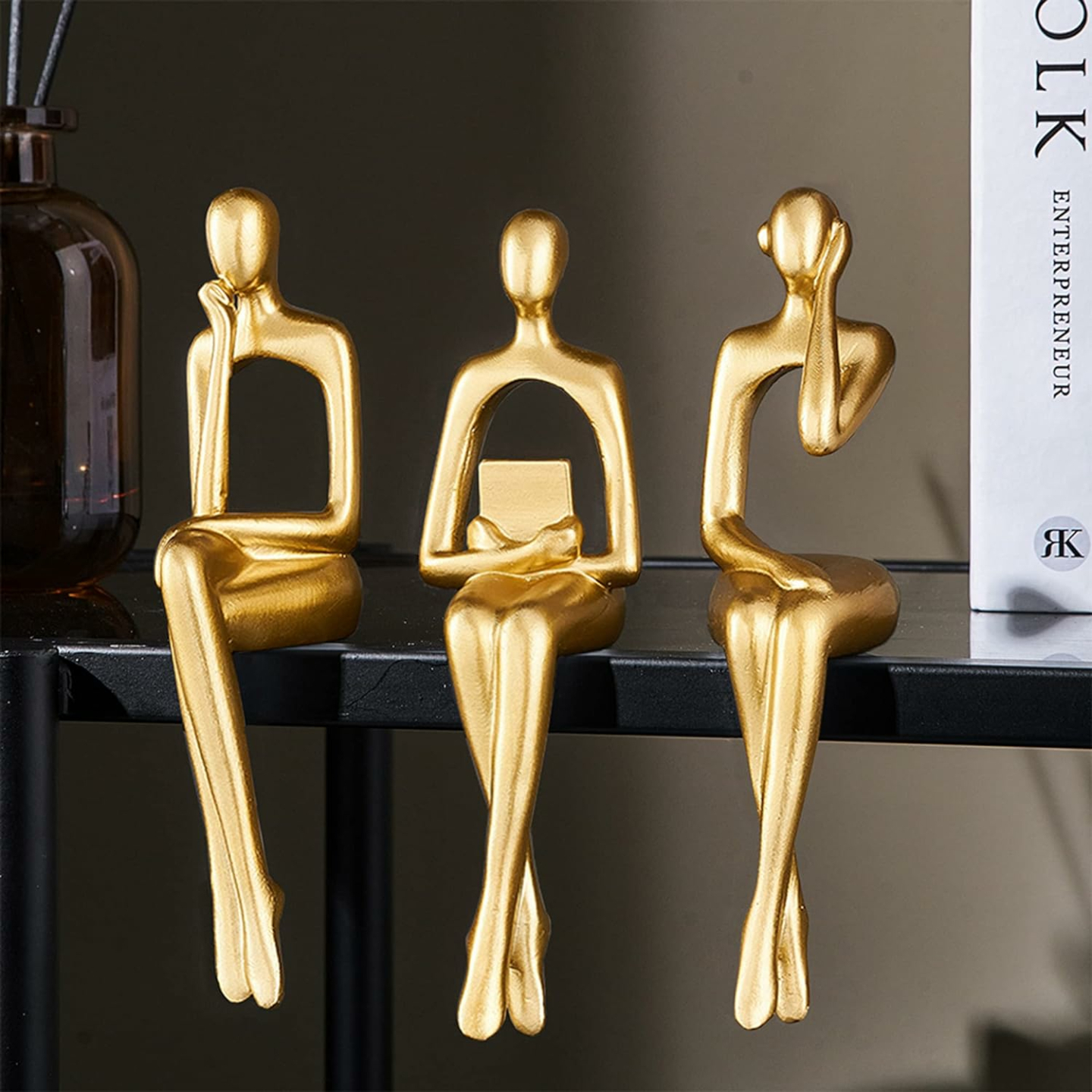 Gold Statue Home Decoration – 3 Piece Stylish Set
