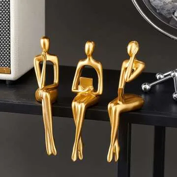 Gold Statue Home Decoration – 3 Piece Stylish Set
