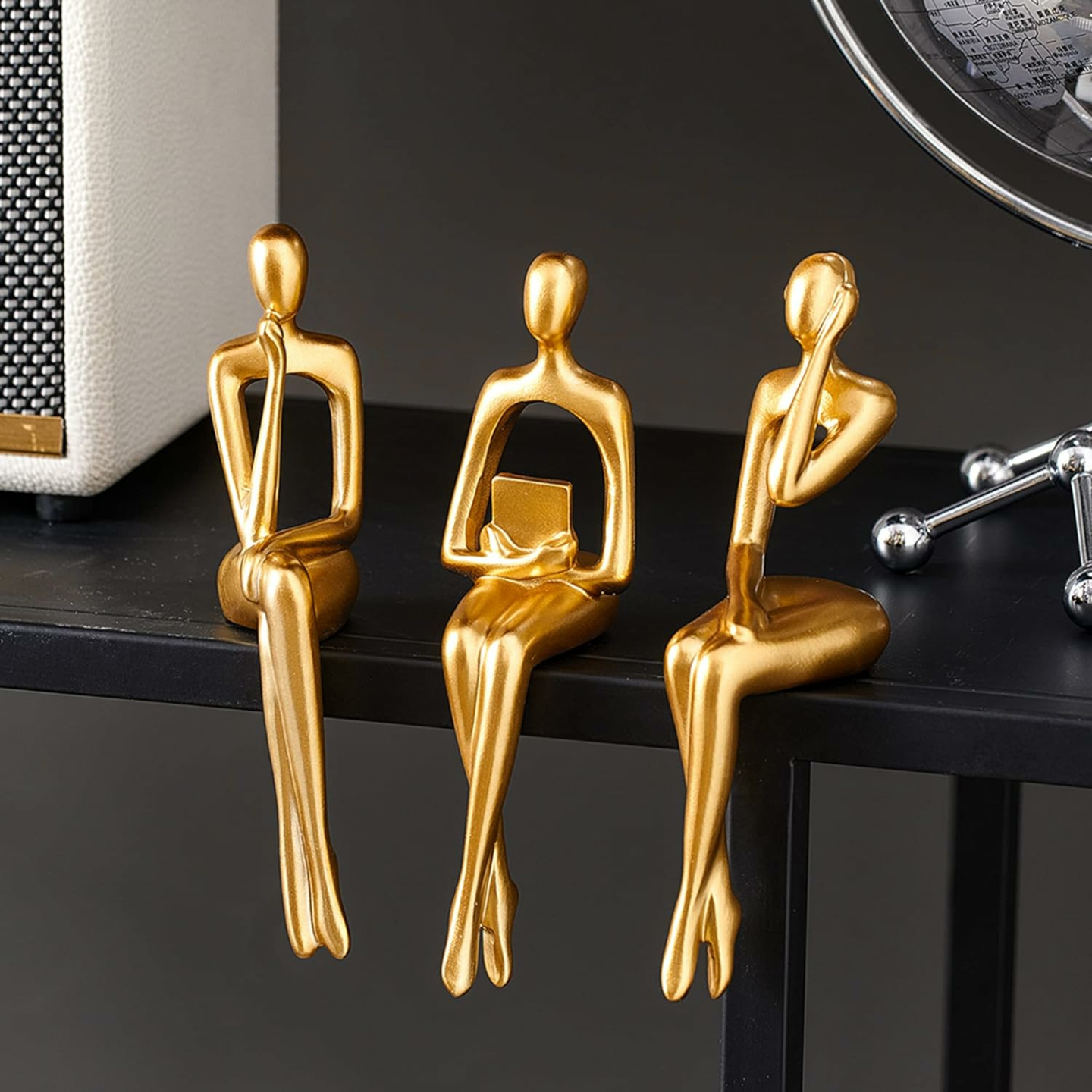 Gold Statue Home Decoration – 3 Piece Stylish Set