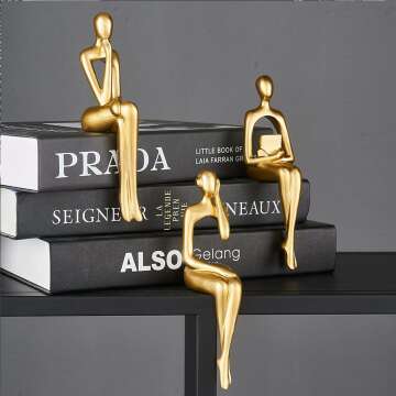Gold Statue Home Decoration – 3 Piece Stylish Set