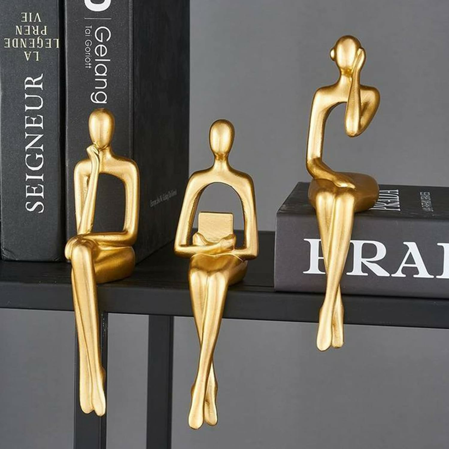 Gold Statue Home Decoration – 3 Piece Stylish Set