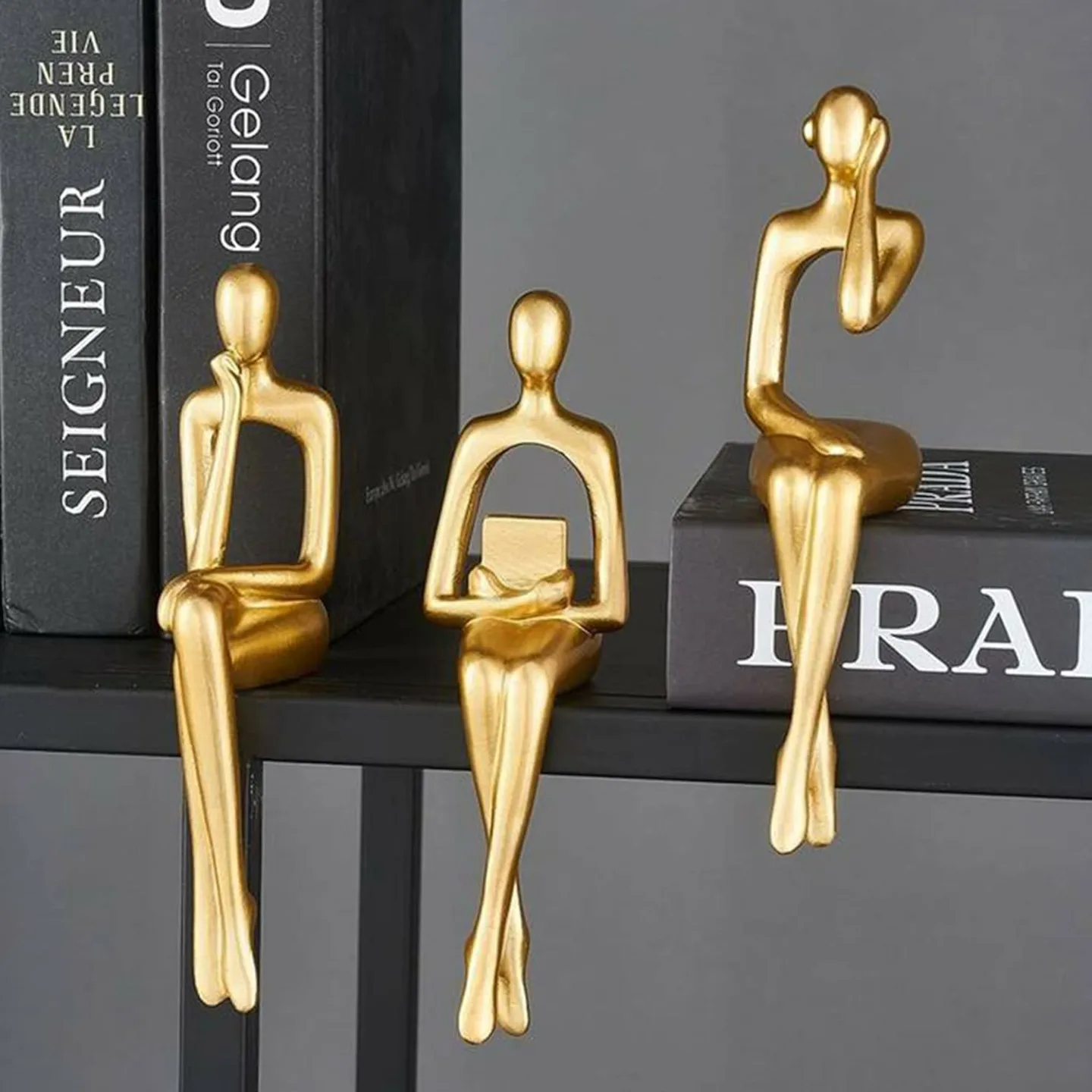 Gold Statue Home Decoration – 3 Piece Stylish Set