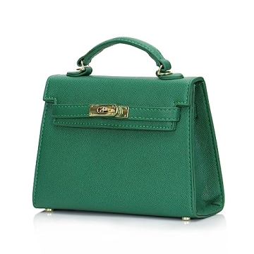 Chic mothgel Women's Mini Leather Satchel Bag in Green