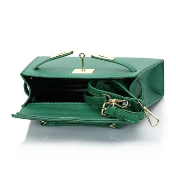 Chic mothgel Women's Mini Leather Satchel Bag in Green