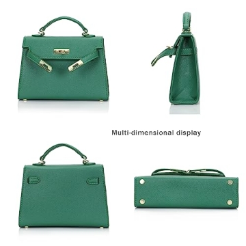 Chic mothgel Women's Mini Leather Satchel Bag in Green