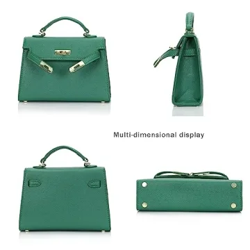 Chic mothgel Women's Mini Leather Satchel Bag in Green