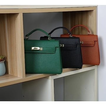 Chic mothgel Women's Mini Leather Satchel Bag in Green