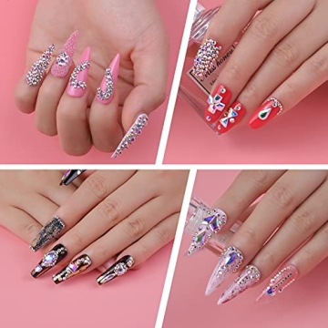 Nail Art Rhinestones Kit 2400pcs All Sizes for Crafts