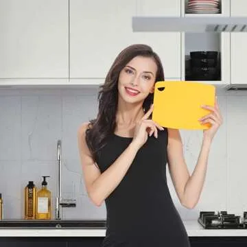 Liflicon Silicone Thick Cutting Boards Mats Set of 3 Foldable & Flexible Design Juice Grooves Easy Grip Handle Dishwasher Safe for Kitchen,BPA free Silicone Cutting Board-Plum Purple