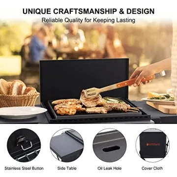 Compact Camplux Flat Top Gas Grill for Easy Outdoor Cooking