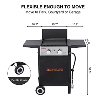 Compact Camplux Flat Top Gas Grill for Easy Outdoor Cooking