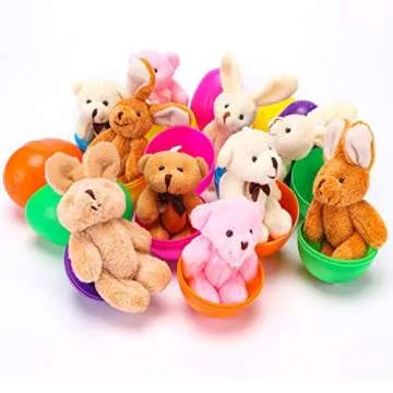 NEWBEA 12 Pack Prefilled Easter Eggs with Stuffed Animals