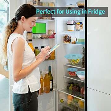 Silicone Lids for Food Storage - Silicone Bowl Covers BPA Free Silicone Suction Lids Silicone Microw...