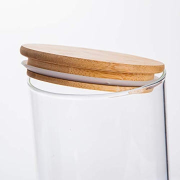 Flrolove 5 Glass Food Storage Containers with Bamboo Lids