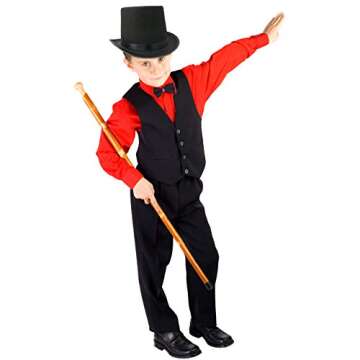 Skeleteen Black Felt Top Hat for Costumes and Parties