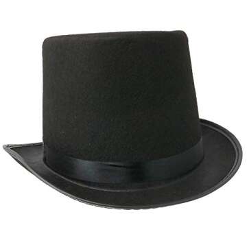 Skeleteen Black Felt Top Hat for Costumes and Parties