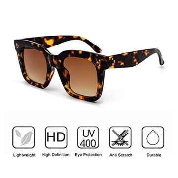 Bouryo Retro Oversized Sunglasses for Stylish UV400 Protection