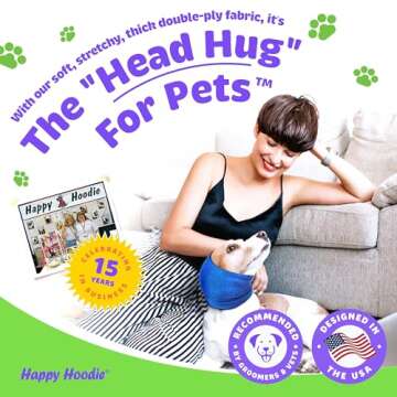 Happy Hoodie The Original Calming Band for Dogs & Cats - 2 Pack (1 Small, 1 Large) - for Anxiety Rel...