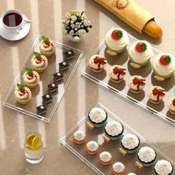 NIUBEE 3PCS Clear Dessert Display Set for Parties