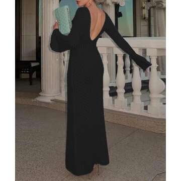 Leoparts Crochet Swimsuit Cover Up for Women Sexy V Neck Hollow Out Backless Maxi Dress Beach Bikini Coverup Dresses