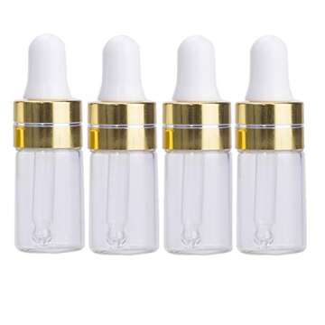 Dropper Bottles - 100Pcs 3ml Clear Mini Essential Oil Bottles with Eye Dropper Dispenser for Perfume...