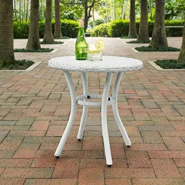 Crosley Palm Harbor Outdoor Wicker Round Side Table