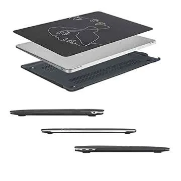 MOSISO Compatible with MacBook Air 13 inch Case 2022 2021 2020 2019 2018 Release A2337 M1 A2179 A1932 Retina Display Touch ID, Plastic Face Sketch Hard Shell & Keyboard Cover & Screen Protector, Black