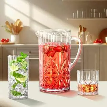 Amazing Abby - Whitney - 14-Ounce Plastic Whiskey Glasses (Set of 4), Plastic Wine Glasses, Reusable, BPA-Free, Shatter-Proof, Dishwasher-Safe, Perfect for Poolside, Outdoors, Camping, and More