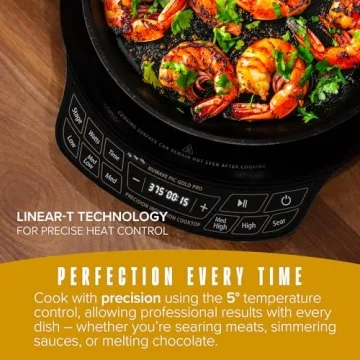 Nuwave Gold Pro Precision Induction Cooktop, Large 8” Heating Coil, 12” Heat-Resistant Cooking S...