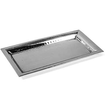 Colleta Home Silver Hammered Serving Trays for Elegant Dining