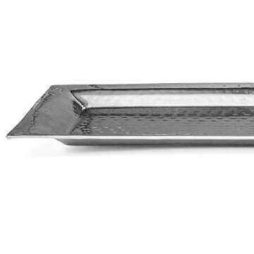 Colleta Home Silver Hammered Serving Trays for Elegant Dining