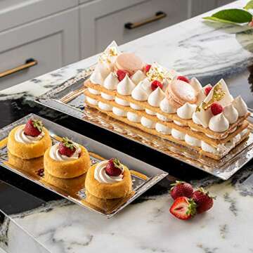 Colleta Home Silver Hammered Serving Trays for Elegant Dining