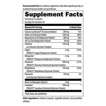 Designs for Health Complete Mineral Complex - Essential + Trace Minerals Supplement with Magnesium Malate, Chromium, Zinc + More - Iron-Free Multi Minerals Blend - Vegan + Gluten Free (90 Capsules)