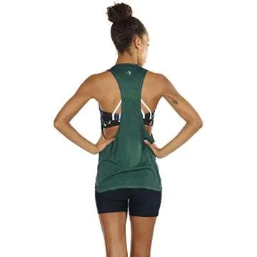 icyzone Workout Tank Tops for Women - Running Muscle Tank Sport Exercise Gym Yoga Tops Athletic Shirts (M, Army)