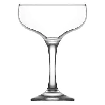 LAV Champagne Coupe Cocktail Glasses Set of 6 - Margarita, Martini, Wine Vintage Glassware - 7.9 oz- Classy Birthday, Bachelorette Party Gift for Bride, Champagne Tower