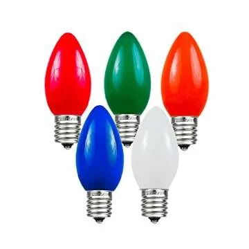 Novelty Lights Ceramic Christmas Replacement Bulbs - Outdoor Individual Bulbs for Events, Holiday Pa...