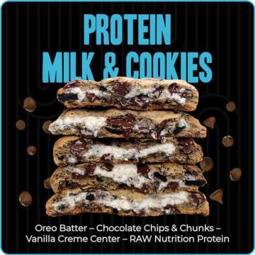 My Cookie Dealer Protein Cookies, Milk and Cookies (12-Pack, 4oz Cookie) - 18g Protein per Cookie (Made with RAW Nutrition Protein) - Individually Wrapped Travel Snacks