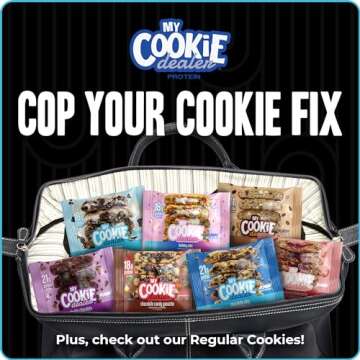 My Cookie Dealer Protein Cookies, Milk and Cookies (12-Pack, 4oz Cookie) - 18g Protein per Cookie (Made with RAW Nutrition Protein) - Individually Wrapped Travel Snacks