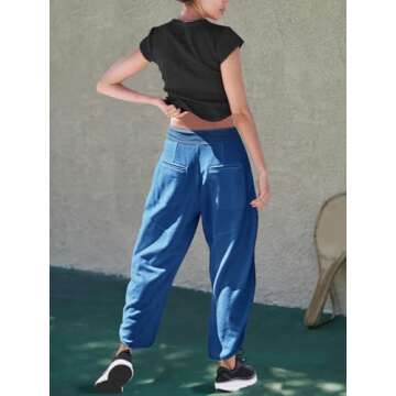 Wide Leg Barrel Lounge Pants for Women - LAMISSCHE