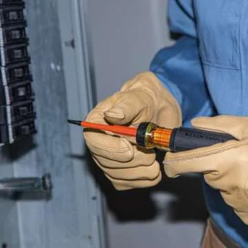 Klein Tools 32293 Insulated Screwdriver, 2-in-1 Screwdriver Set with Flip Blade, #2 Phillips and1/4-Inch Slotted Tips, Double-Ended Blades