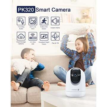 Indoor Security Camera 2K, Pet Camera with Phone App, WiFi Cameras for Home Security Camera for Dog/...